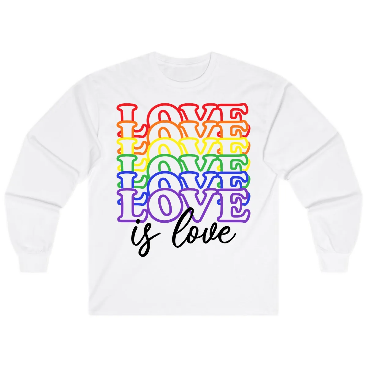 Love Is Love Rainbow Pride Long Sleeve in White