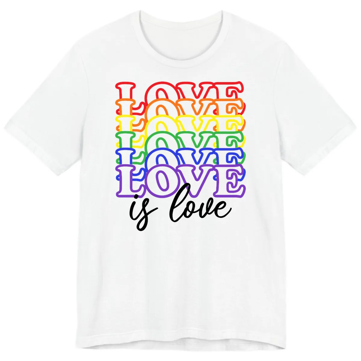 Love Is Love Rainbow Pride Premium T-Shirt in White