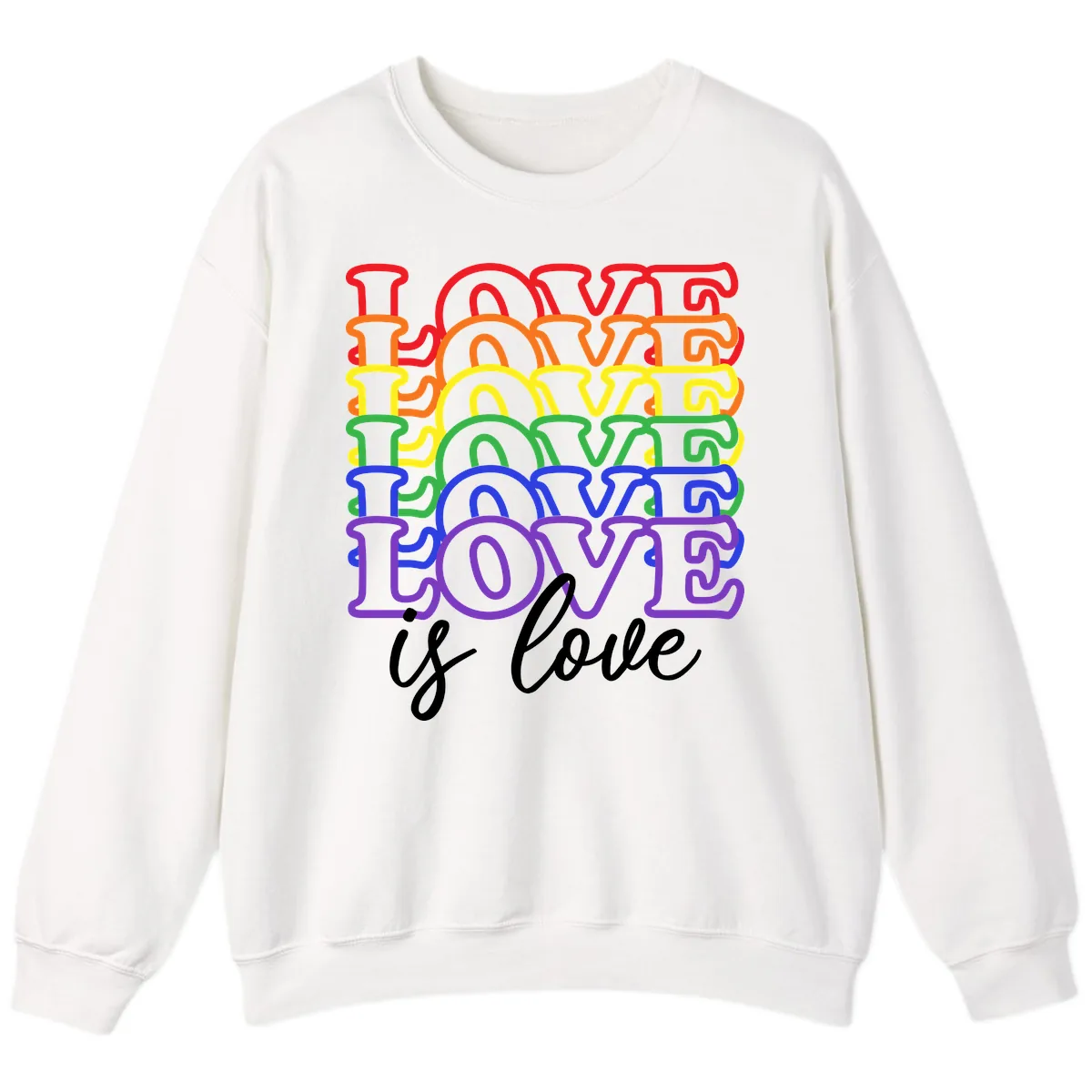 Love Is Love Rainbow Pride Sweatshirt in White