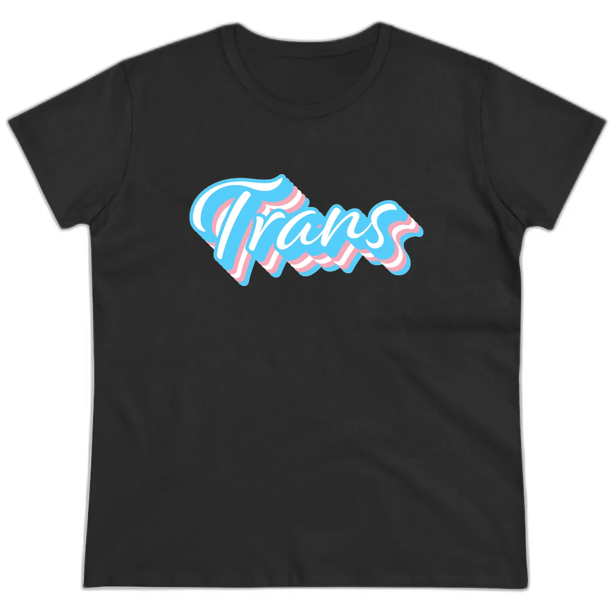 Waves Pride Design Ladies Tee in Black