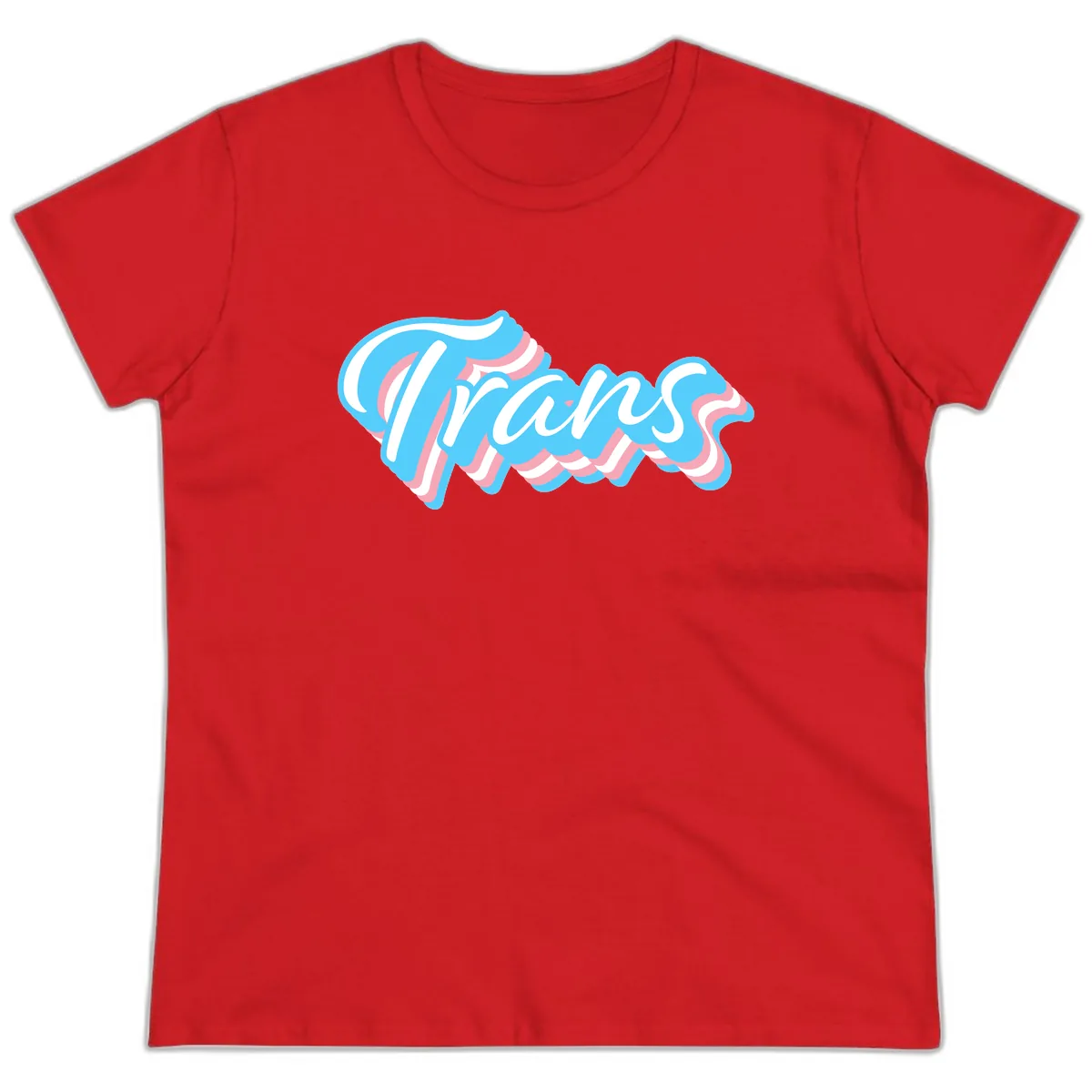 Waves Pride Design Ladies Tee in Red