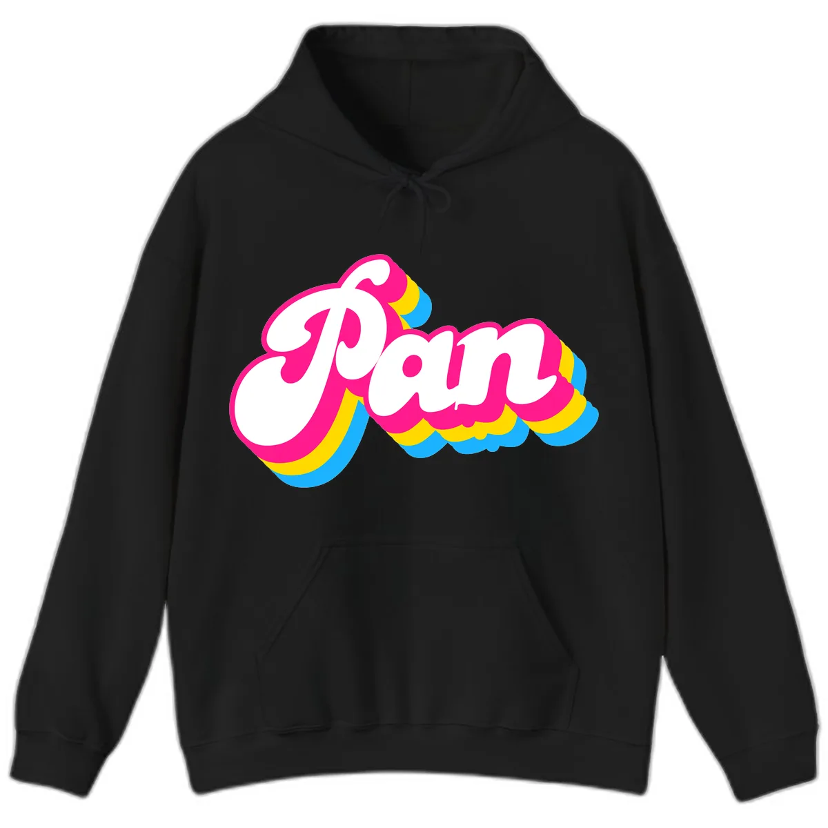 Pam Retro Pop Art Design Hoodie in Black