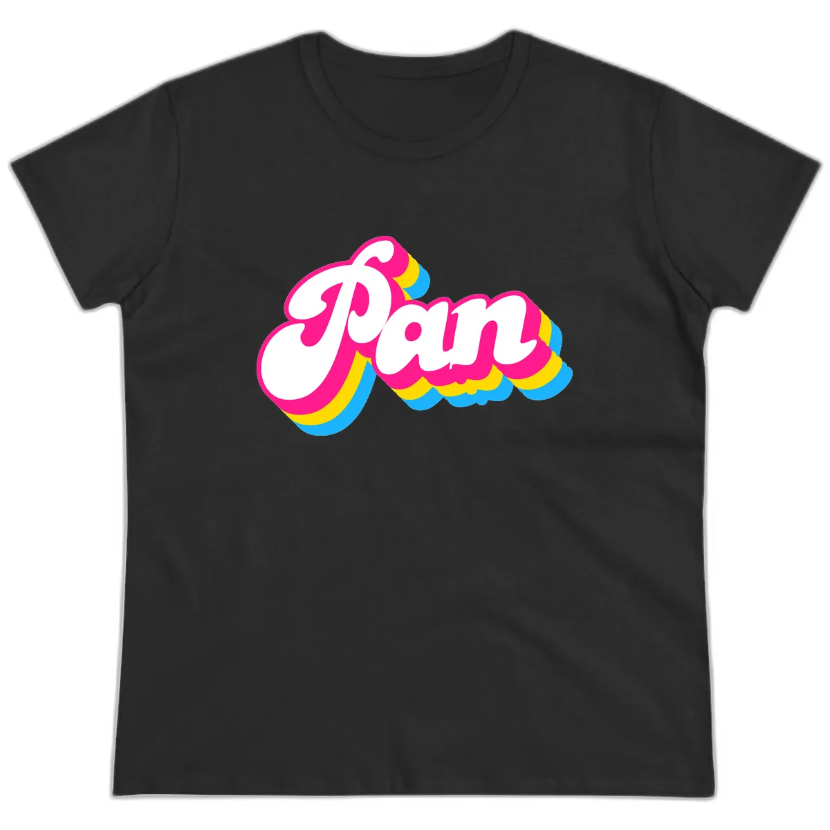 Pam Retro Pop Art Design Ladies Tee in Black