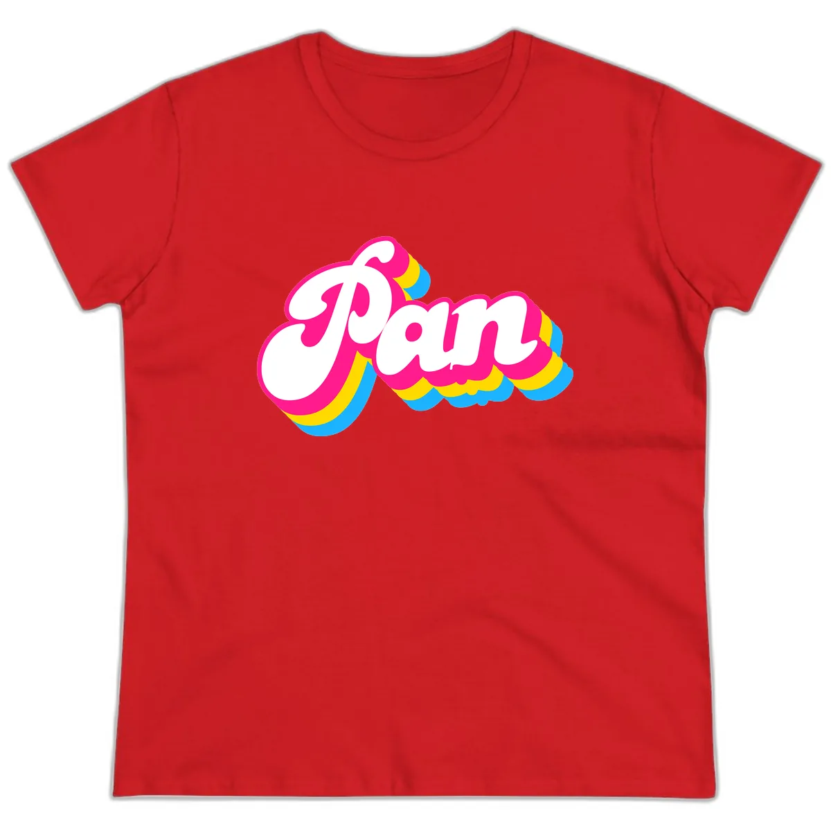 Pam Retro Pop Art Design Ladies Tee in Red