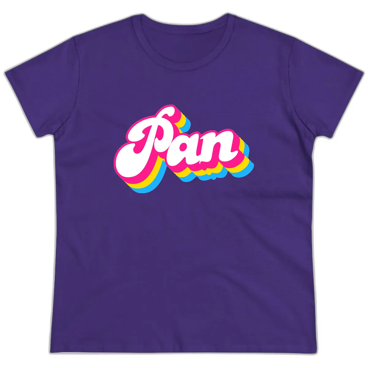 Pam Retro Pop Art Design Ladies Tee in Purple