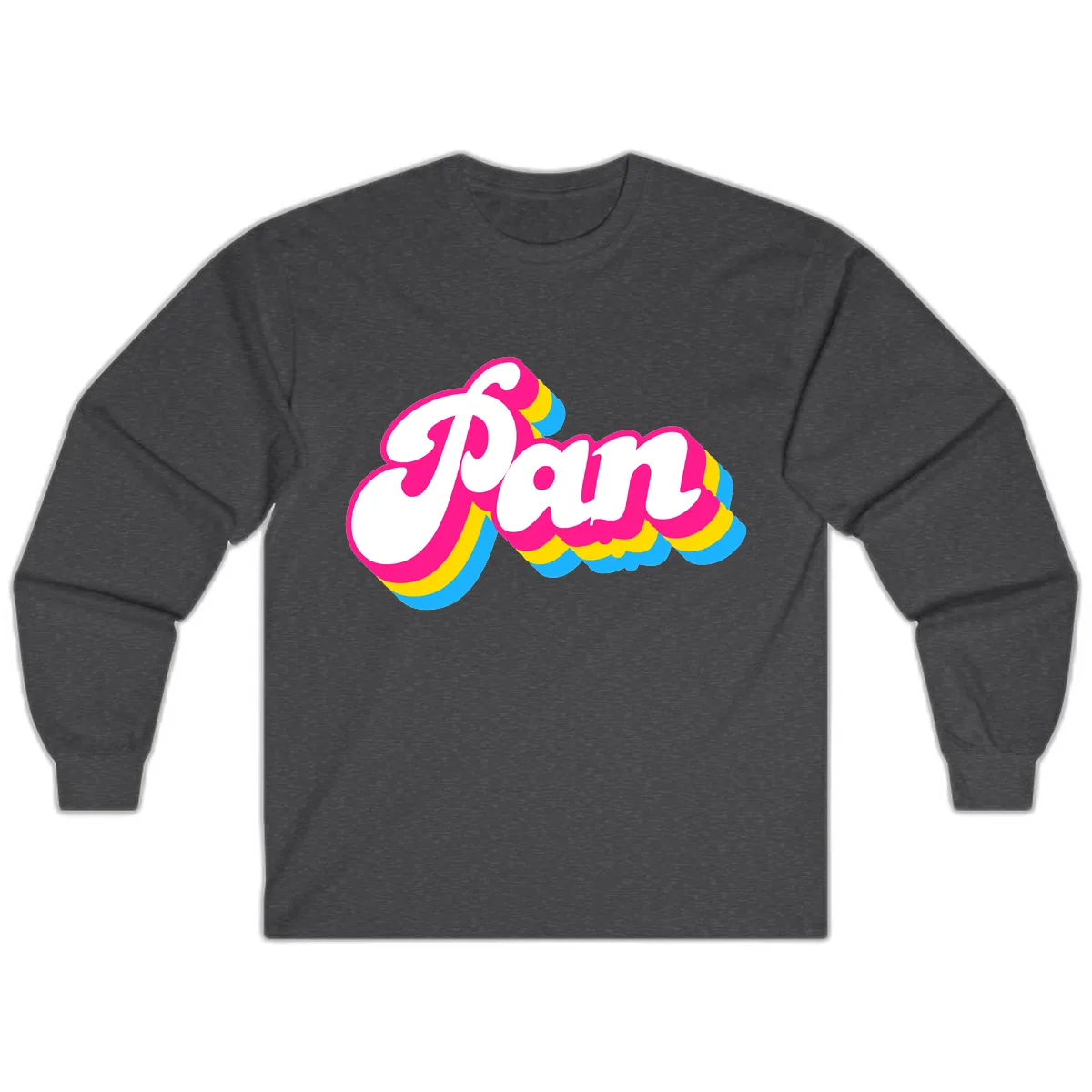 Pam Retro Pop Art Design Long Sleeve in Dark Heather