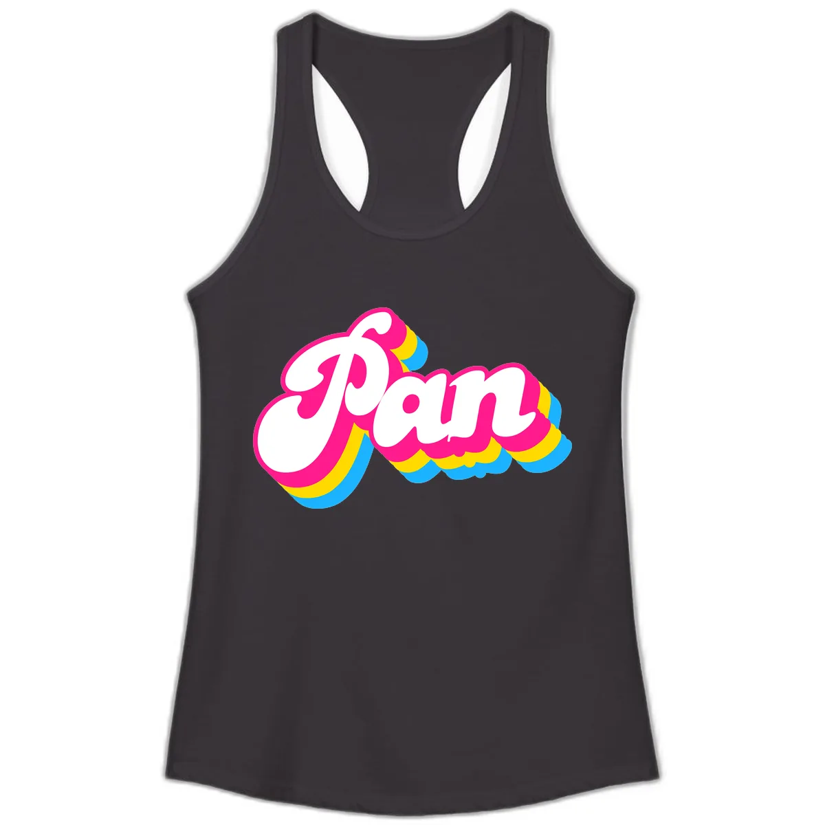 Pam Retro Pop Art Design Ladies Tank in Black