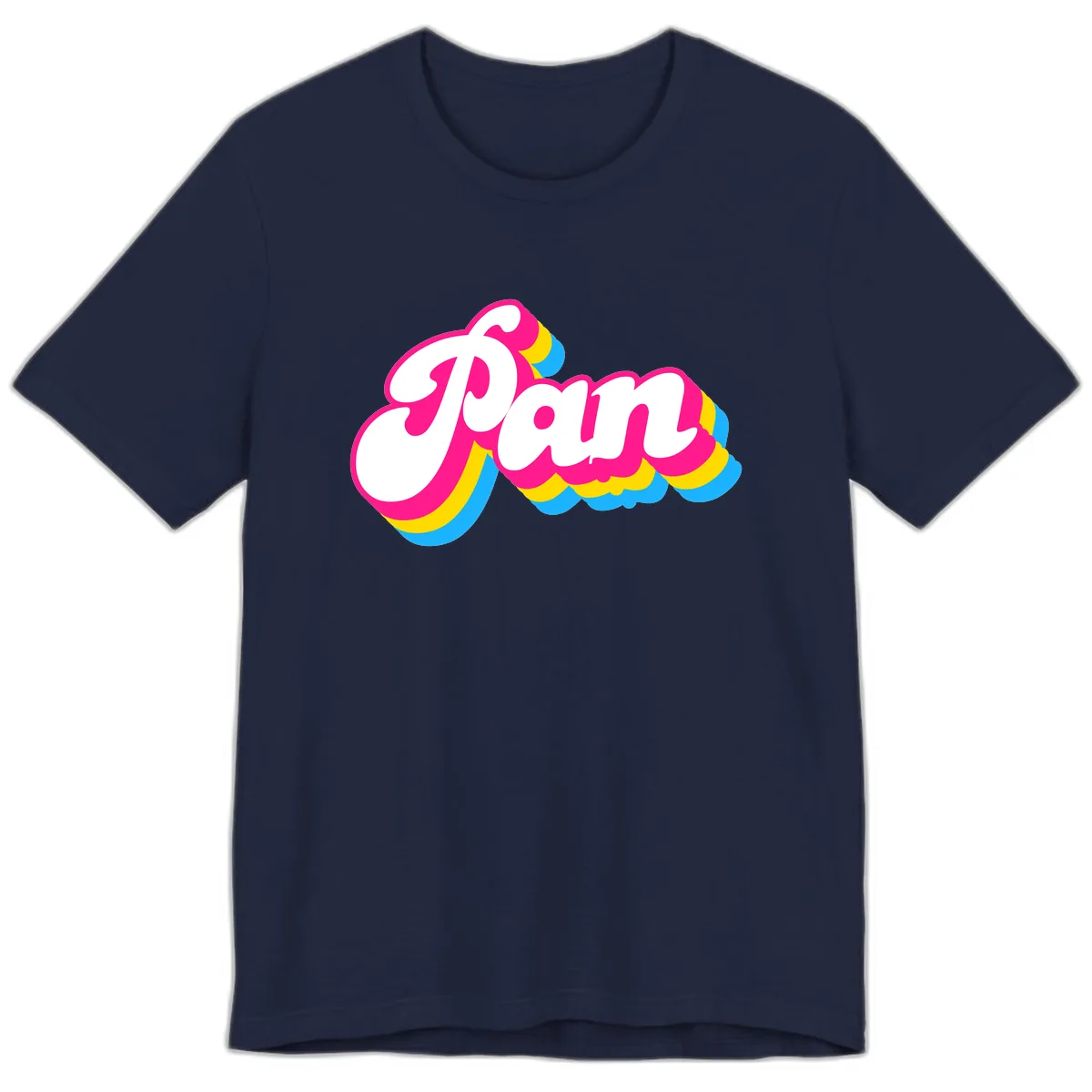 Pam Retro Pop Art Design Premium T-Shirt in Navy