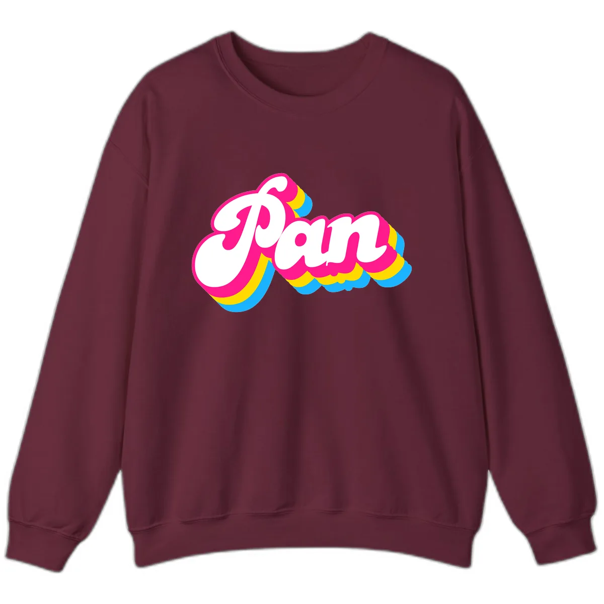 Pam Retro Pop Art Design Sweatshirt in Maroon