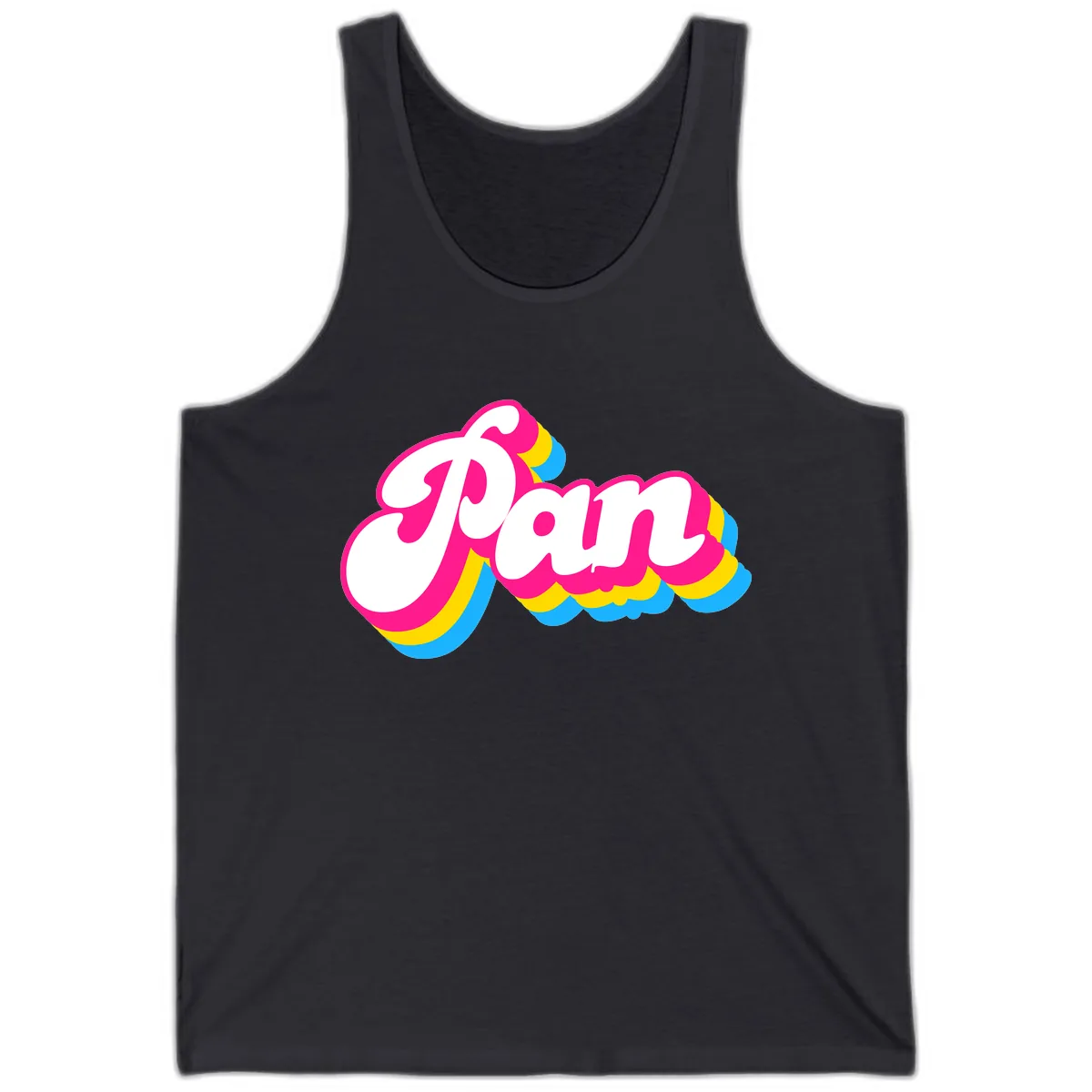 Pam Retro Pop Art Design Tank in Dark Grey