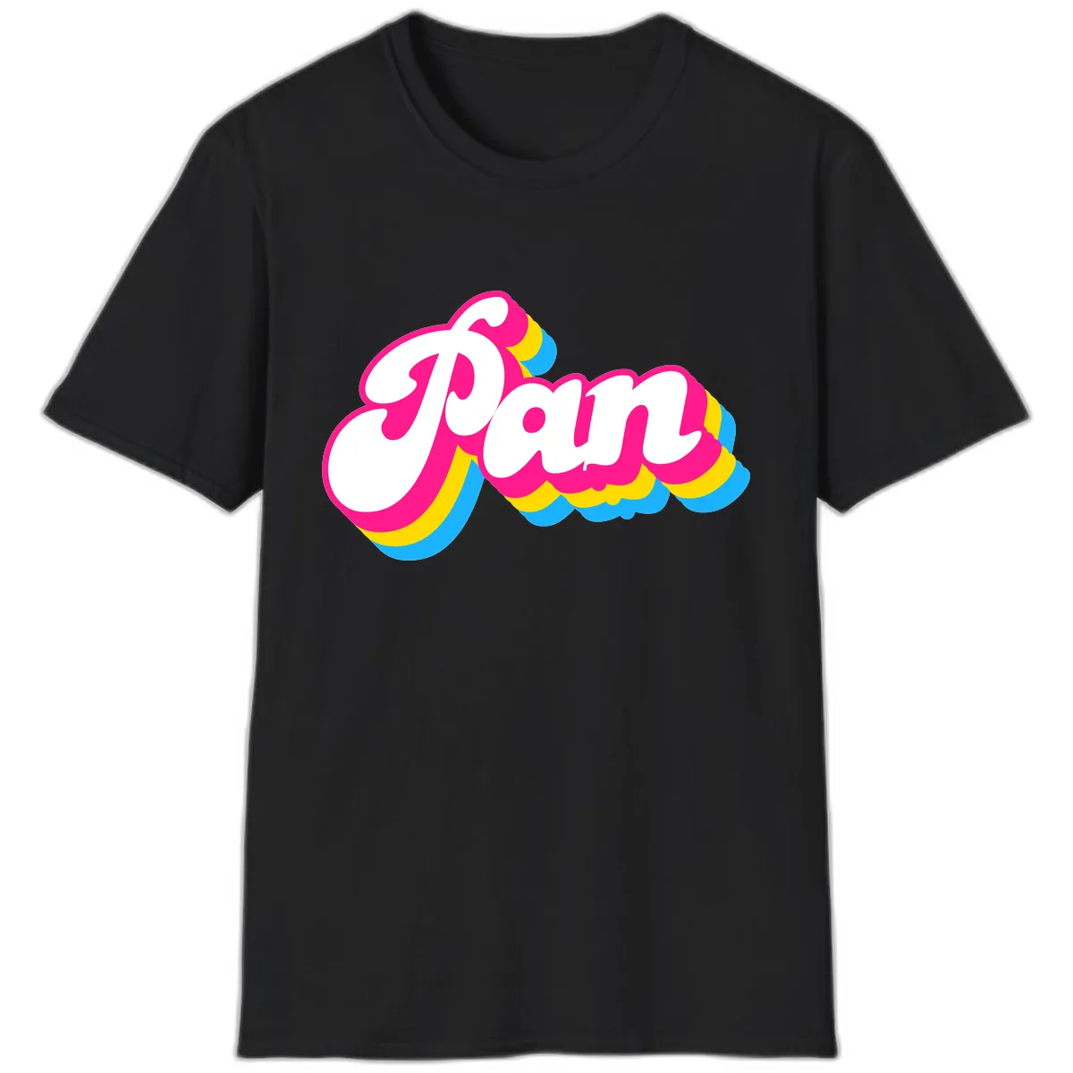 Pam Retro Pop Art Design T-Shirt in Black