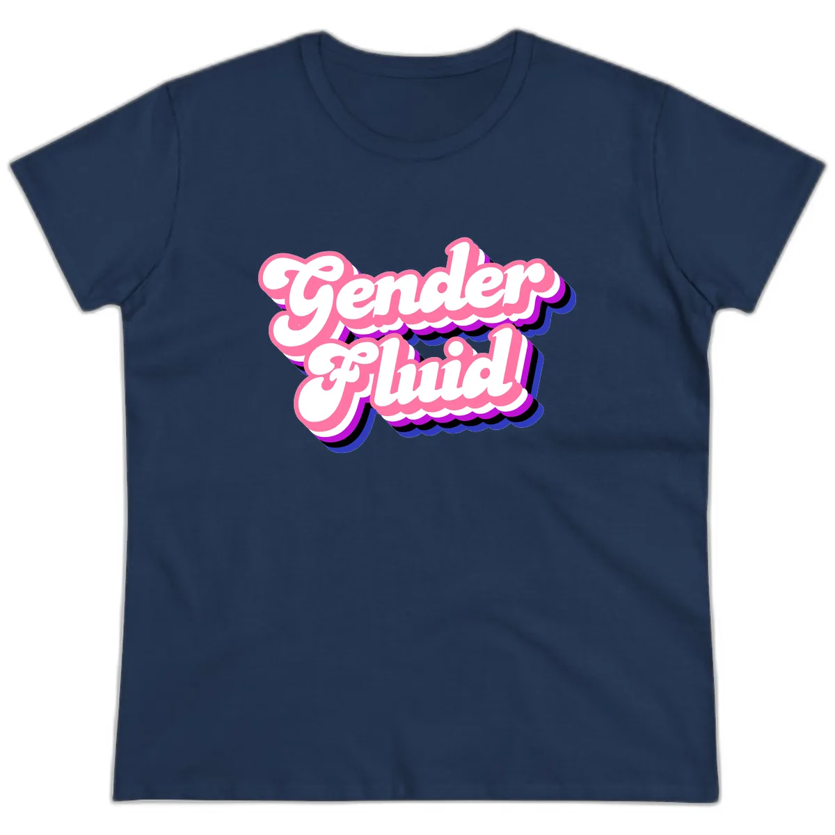 Gender Fluid Ladies Tee in Navy