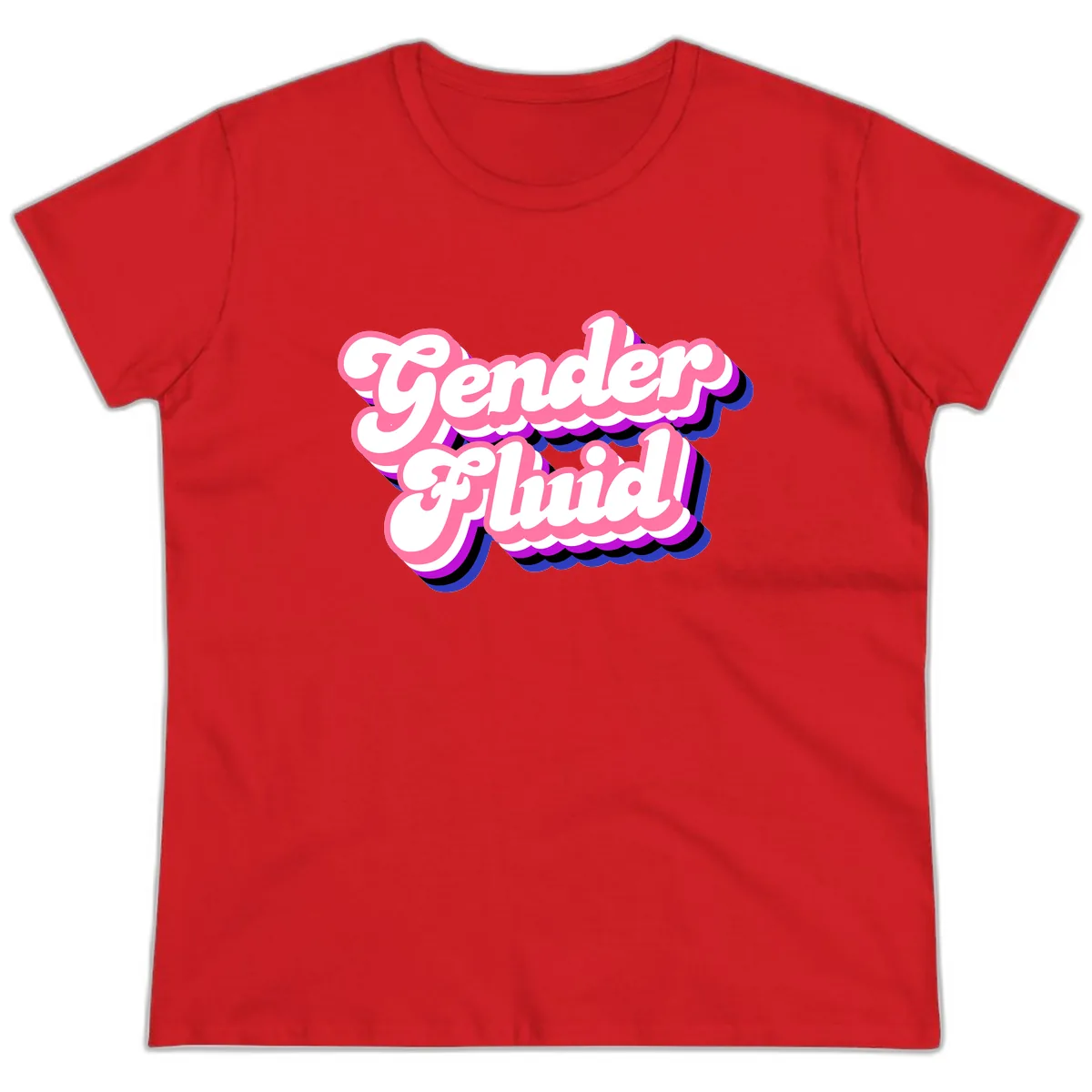 Gender Fluid Ladies Tee in Red