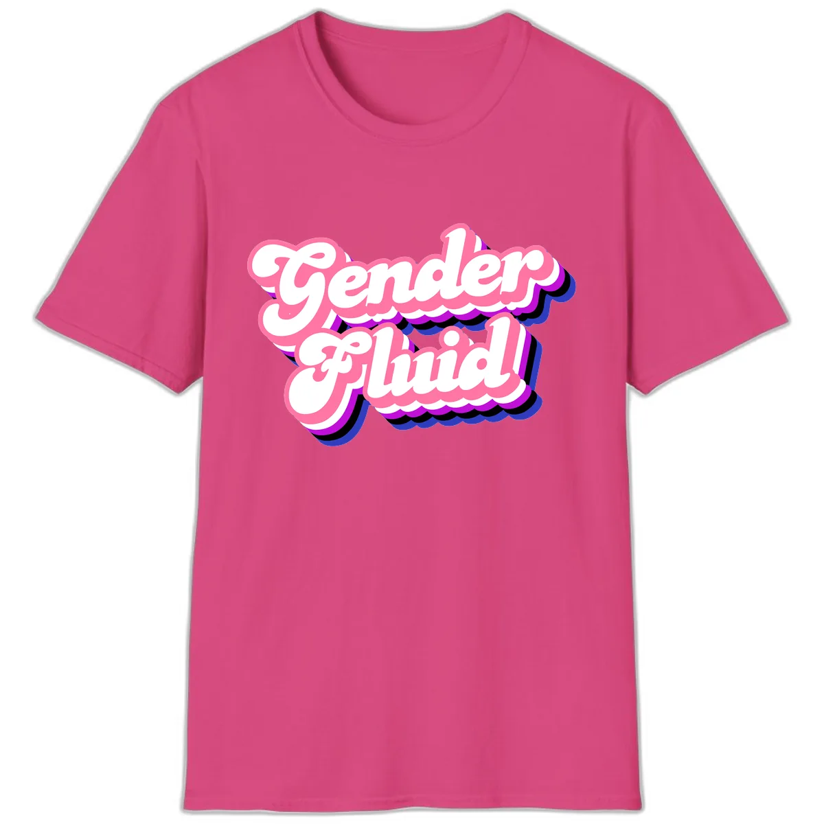 Gender Fluid T-Shirt in Heliconia
