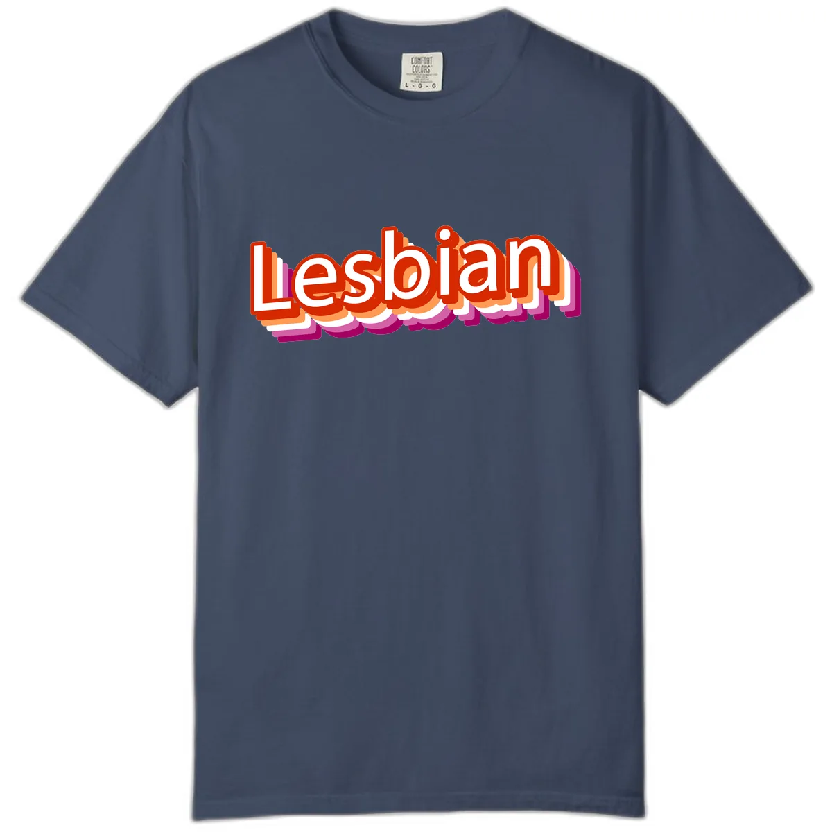 Lesbian Pride Colorful Text Design Comfort Color in Midnight