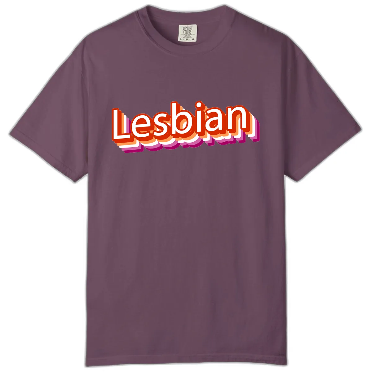 Lesbian Pride Colorful Text Design Comfort Color in Berry