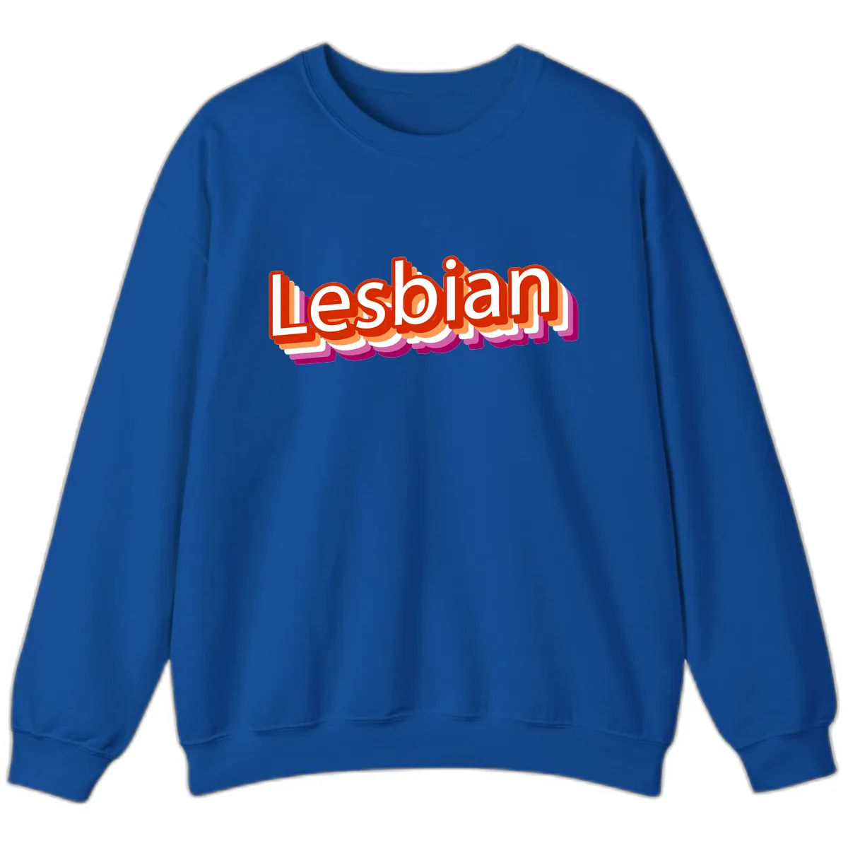 Lesbian Pride Colorful Text Design Sweatshirt in Royal