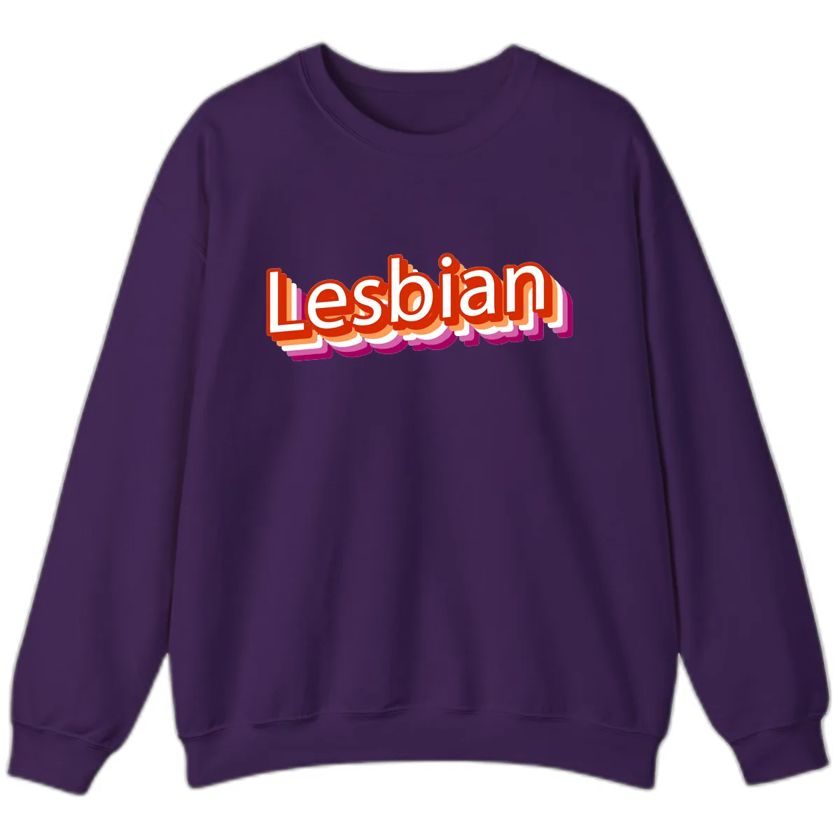 Lesbian Pride Colorful Text Design Sweatshirt in Purple