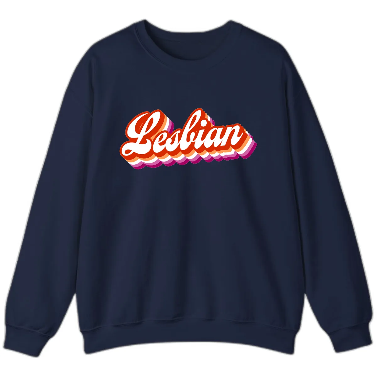 Lesbian Pride Bold Retro Text Sweatshirt in Navy