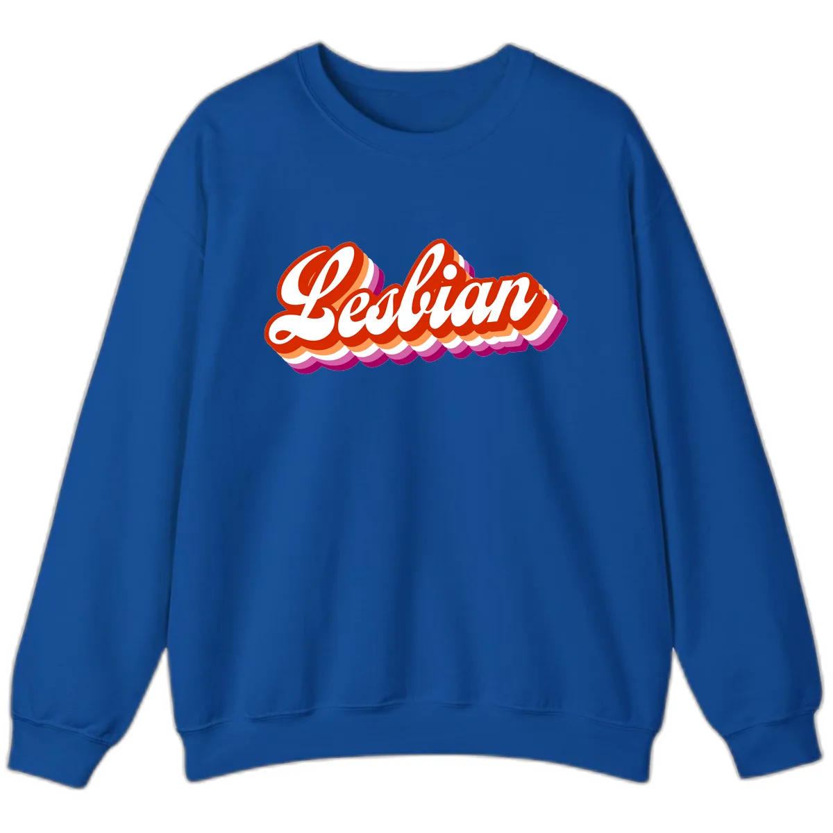 Lesbian Pride Bold Retro Text Sweatshirt in Royal