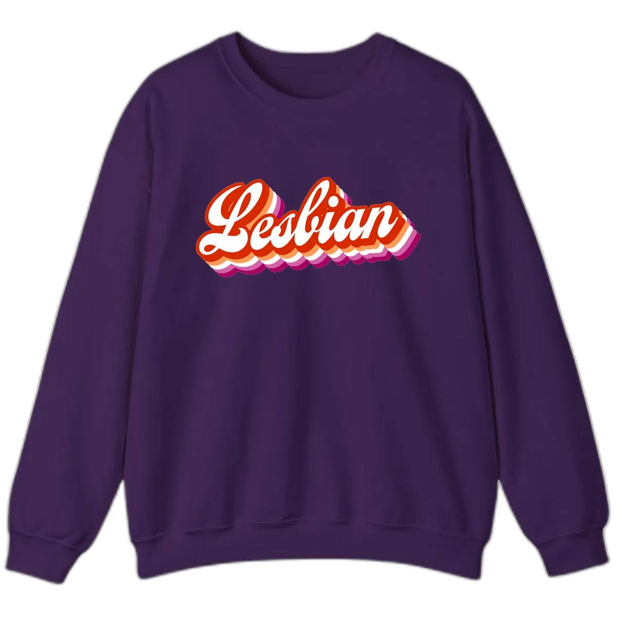 Lesbian Pride Bold Retro Text Sweatshirt in Purple