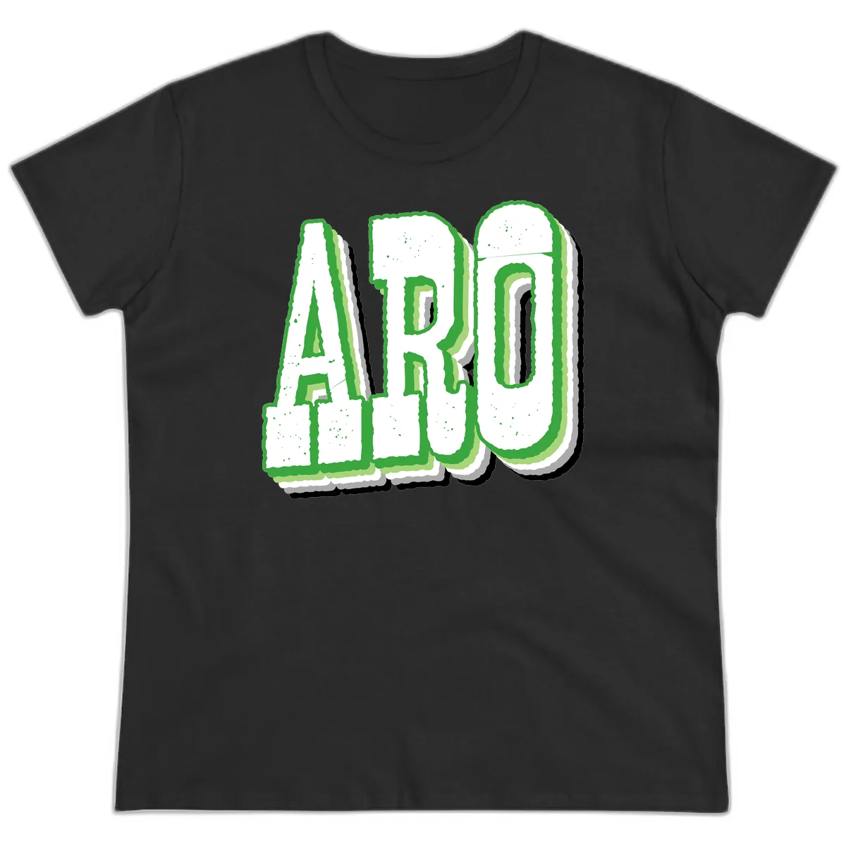 Aro Pride Design Ladies Tee in Black