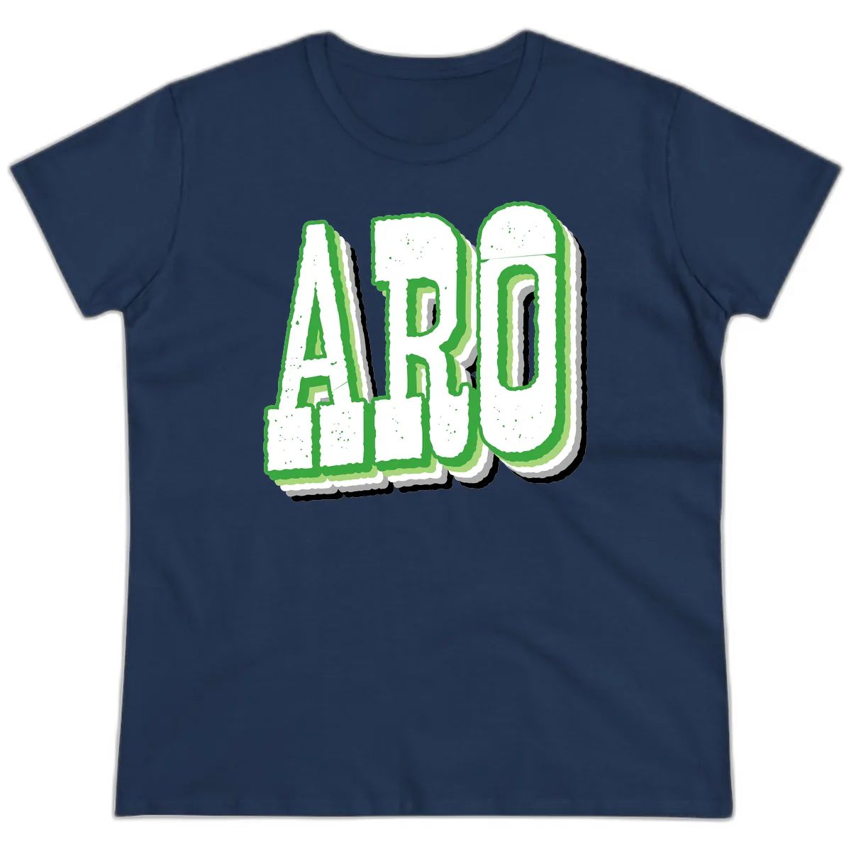 Aro Pride Design Ladies Tee in Navy