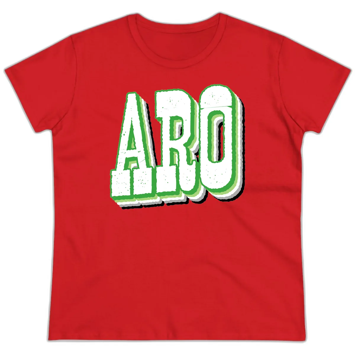 Aro Pride Design Ladies Tee in Red