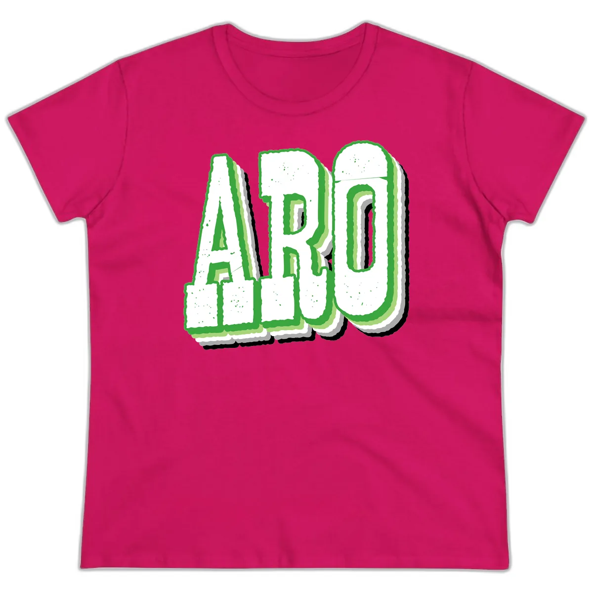 Aro Pride Design Ladies Tee in Heliconia