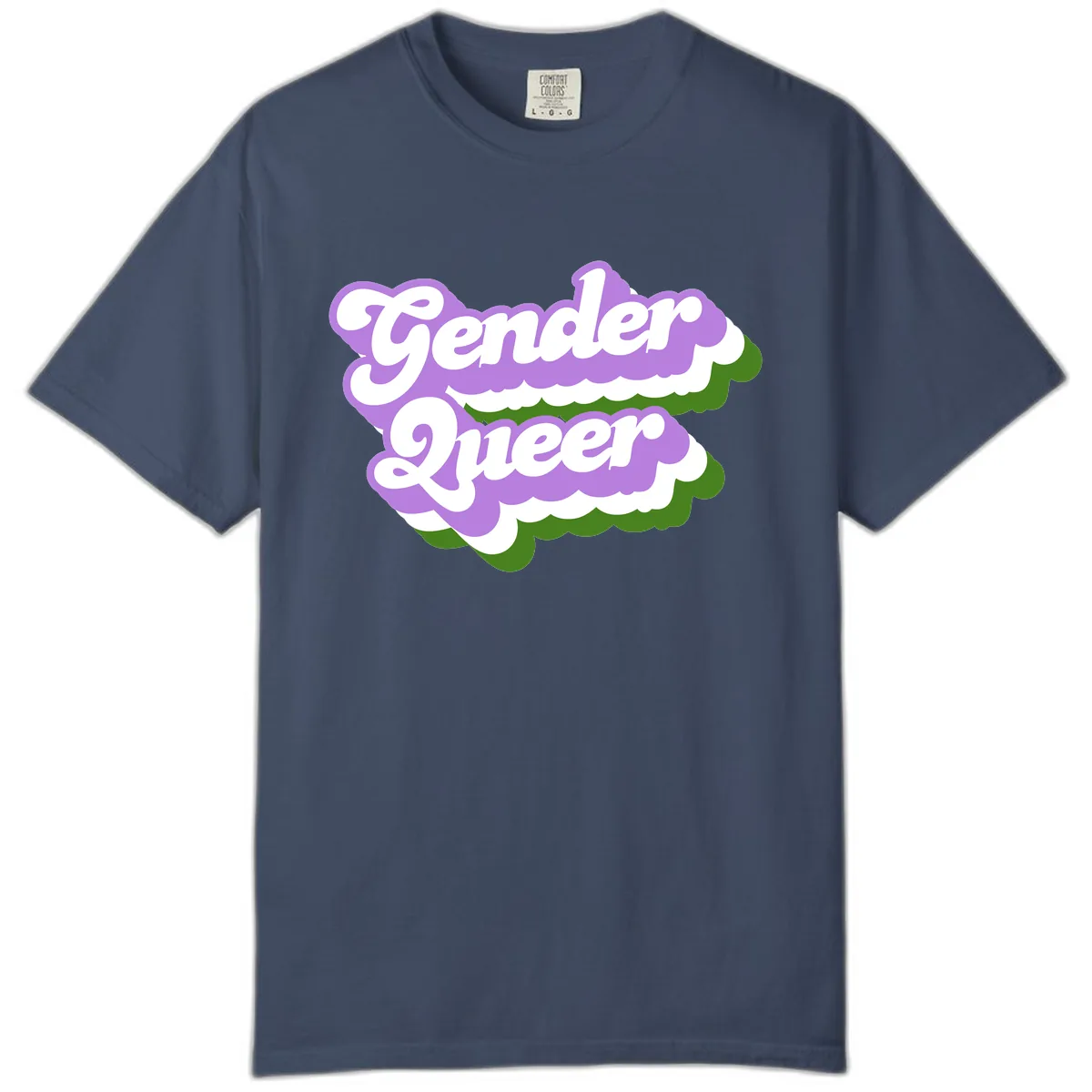Gender Queer Pride Statement Comfort Color in Midnight