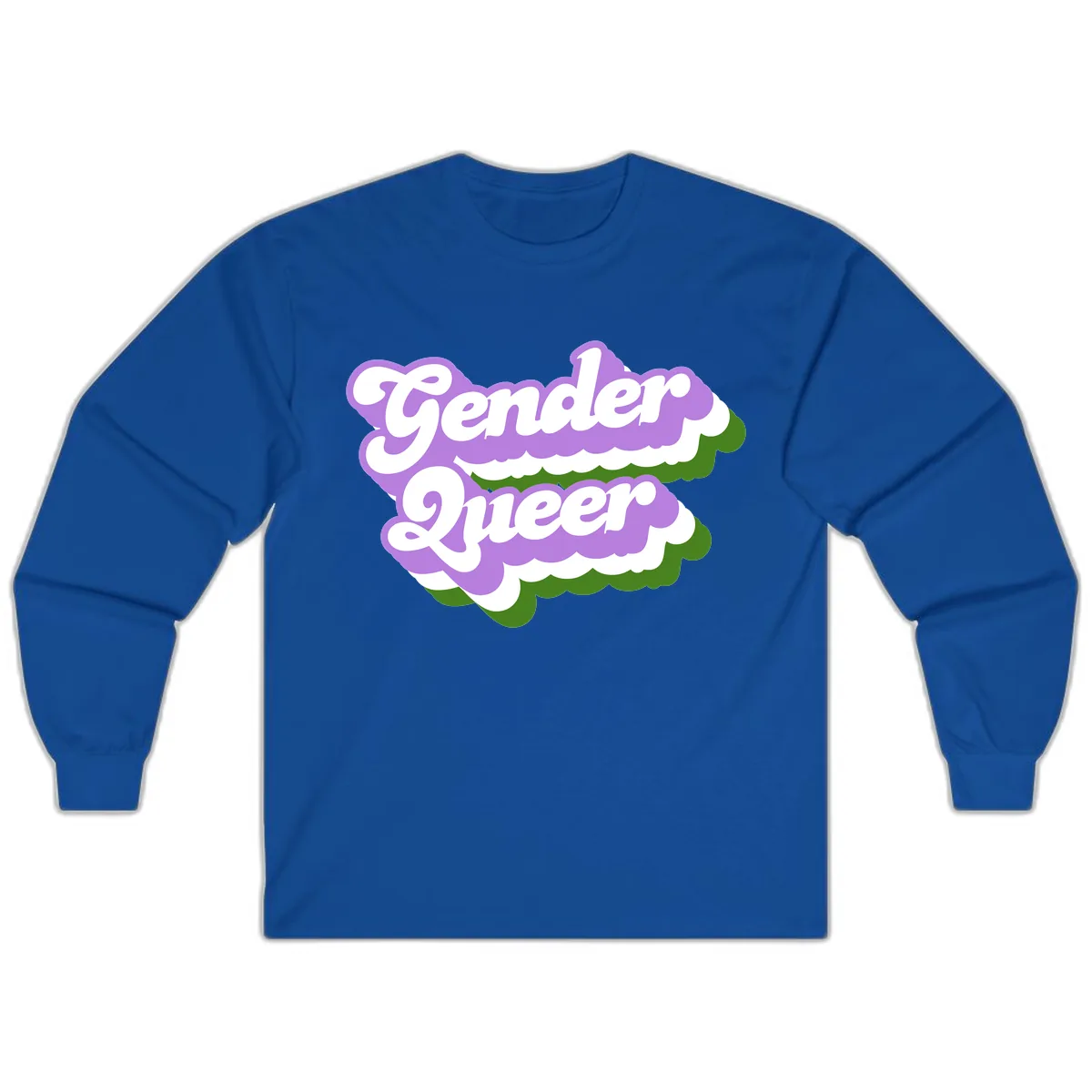 Gender Queer Pride Statement Long Sleeve in Royal