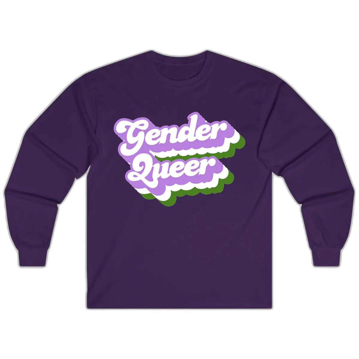 Gender Queer Pride Statement Long Sleeve in Purple