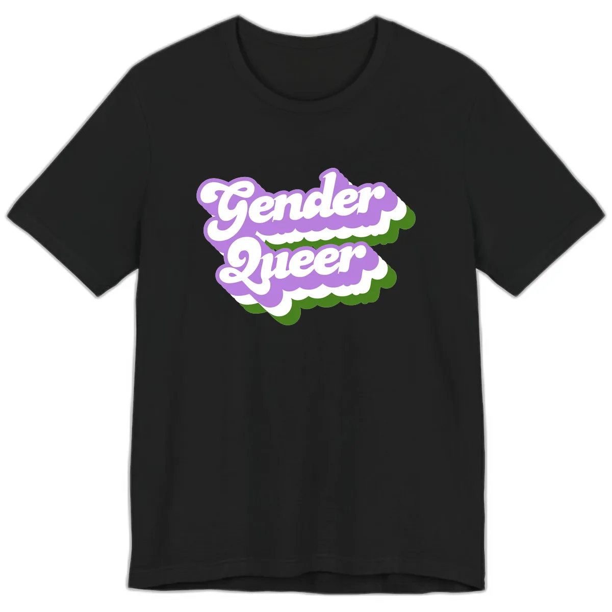Gender Queer Pride Statement Premium T-Shirt in Black