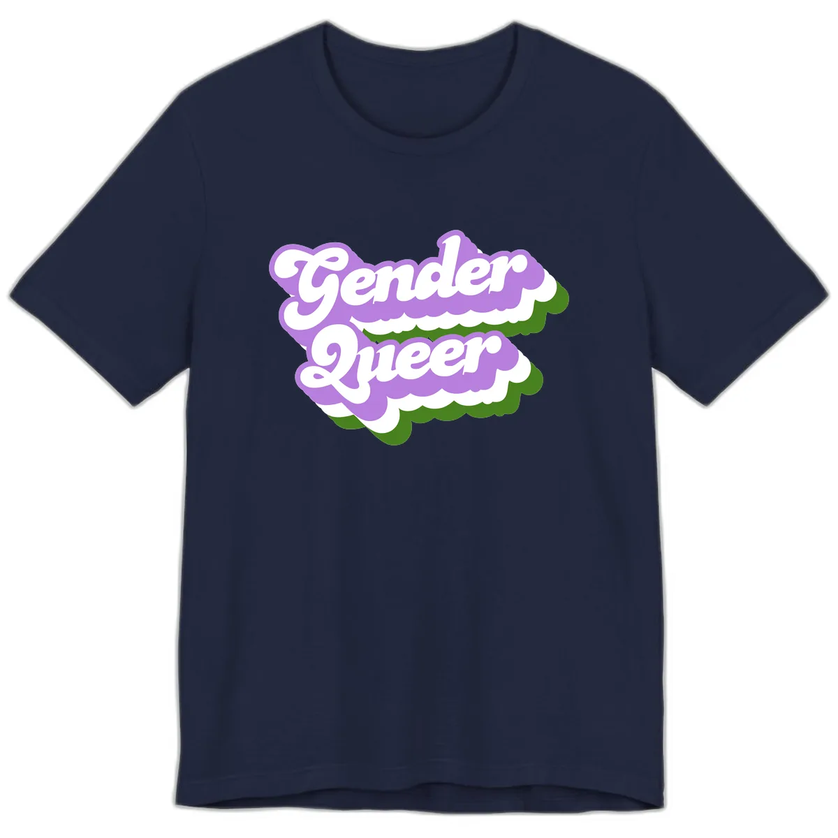 Gender Queer Pride Statement Premium T-Shirt in Navy