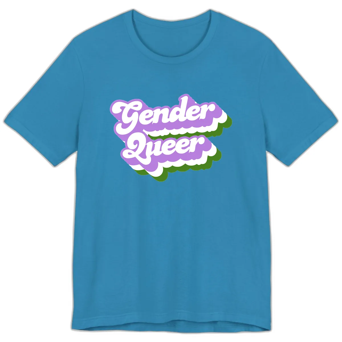 Gender Queer Pride Statement Premium T-Shirt in Aqua