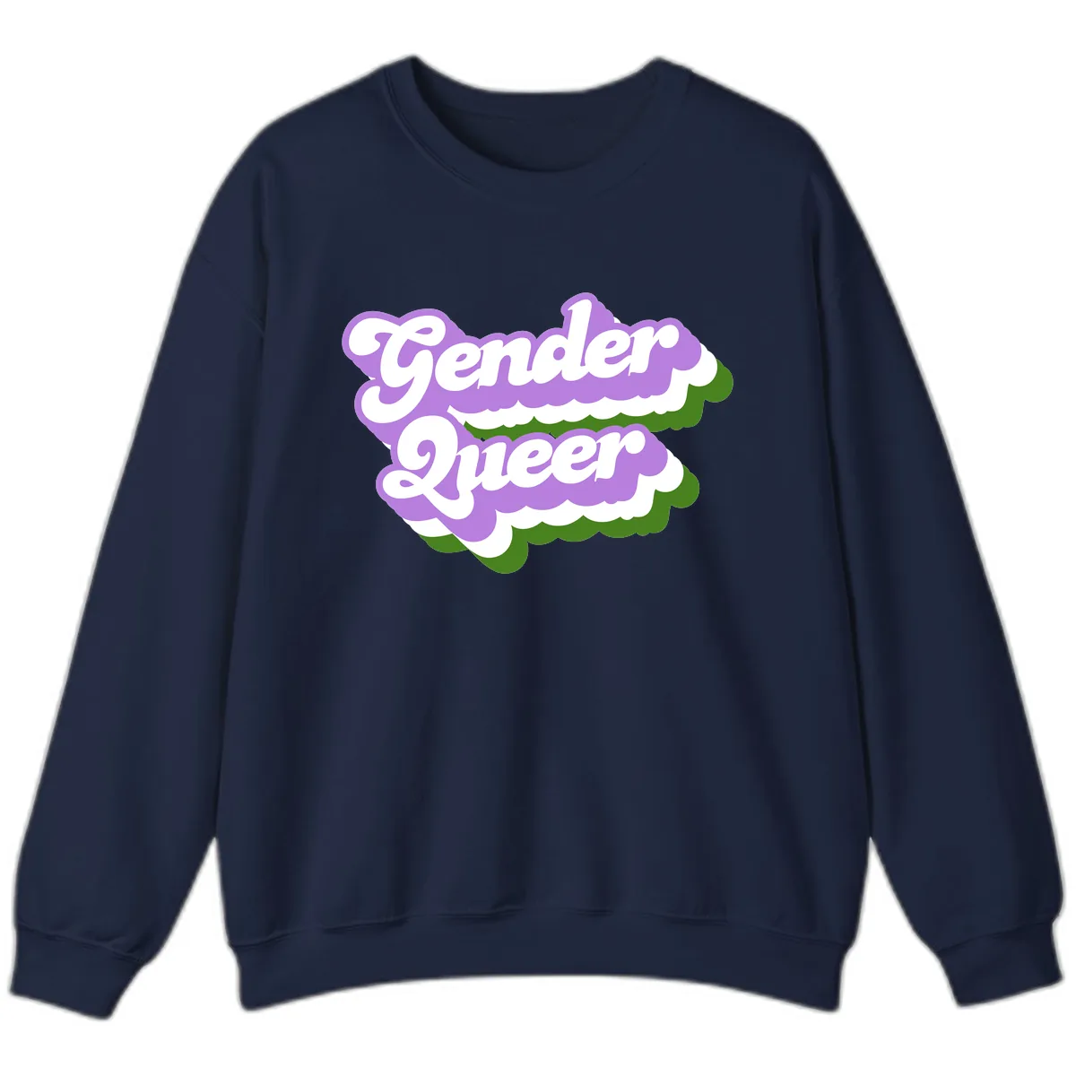 Gender Queer Pride Statement Sweatshirt in Navy