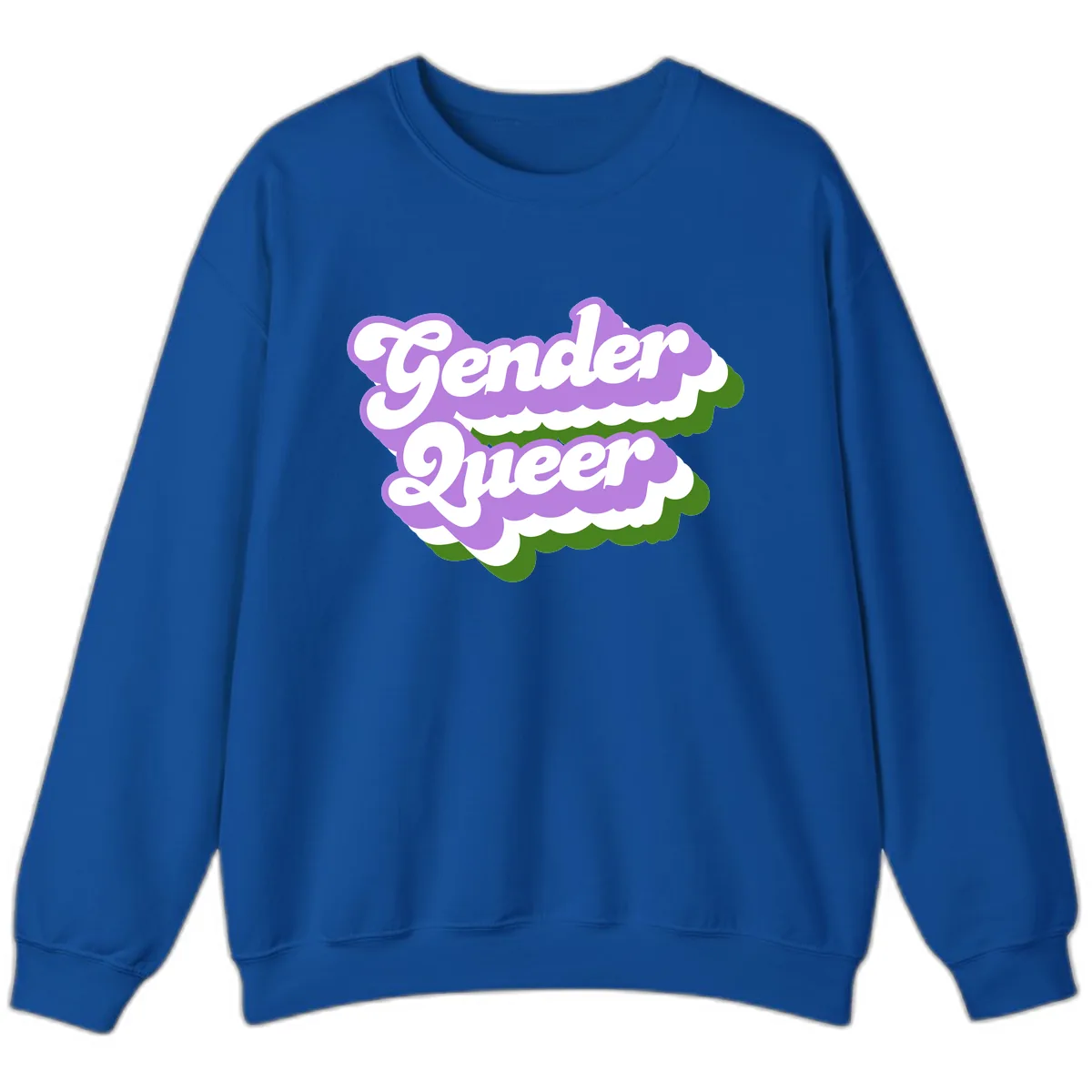 Gender Queer Pride Statement Sweatshirt in Royal