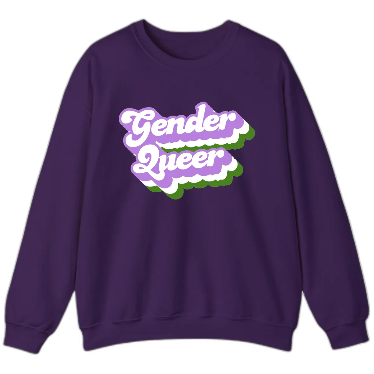 Gender Queer Pride Statement Sweatshirt in Purple