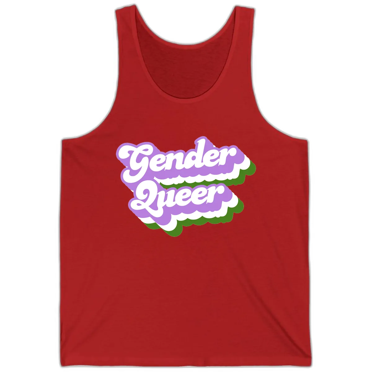 Gender Queer Pride Statement Tank in Red