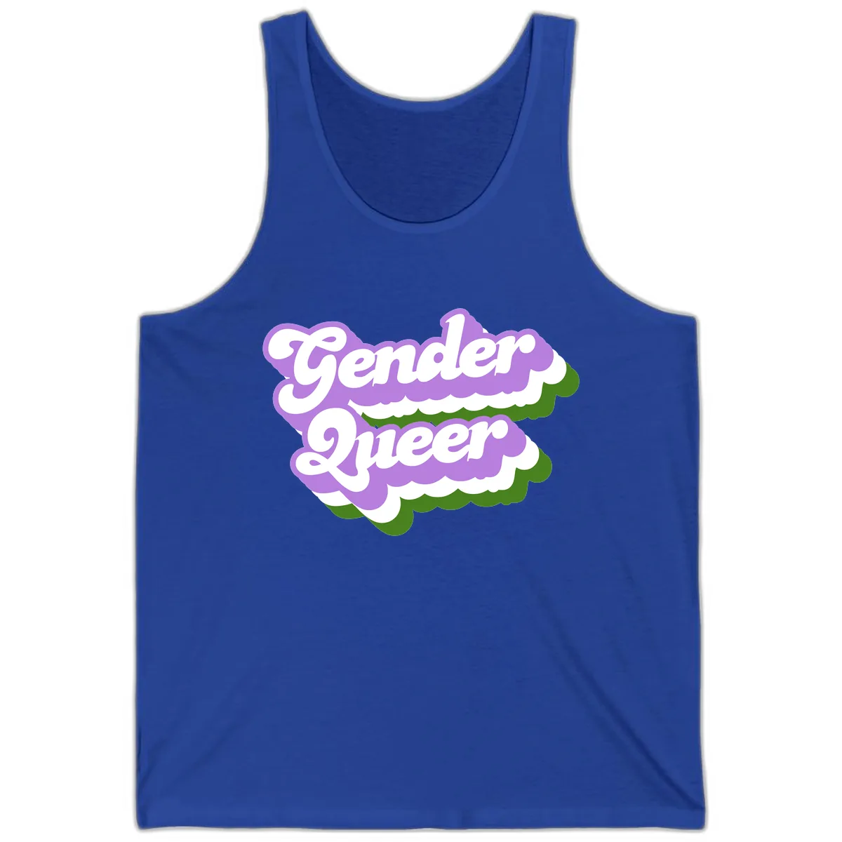 Gender Queer Pride Statement Tank in True Royal