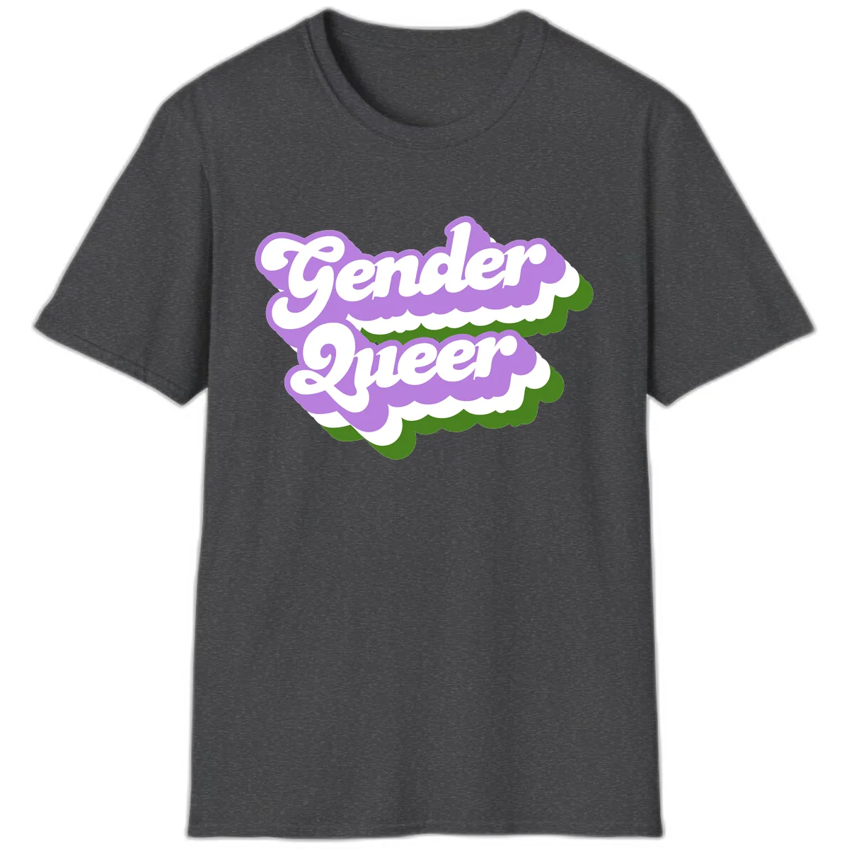 Gender Queer Pride Statement T-Shirt in Dark Heather