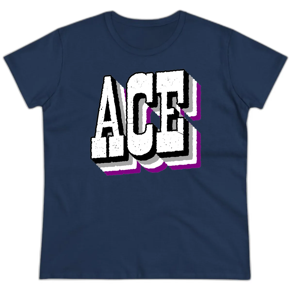 Alaska Cruise Adventure Typography Ladies Tee in Navy