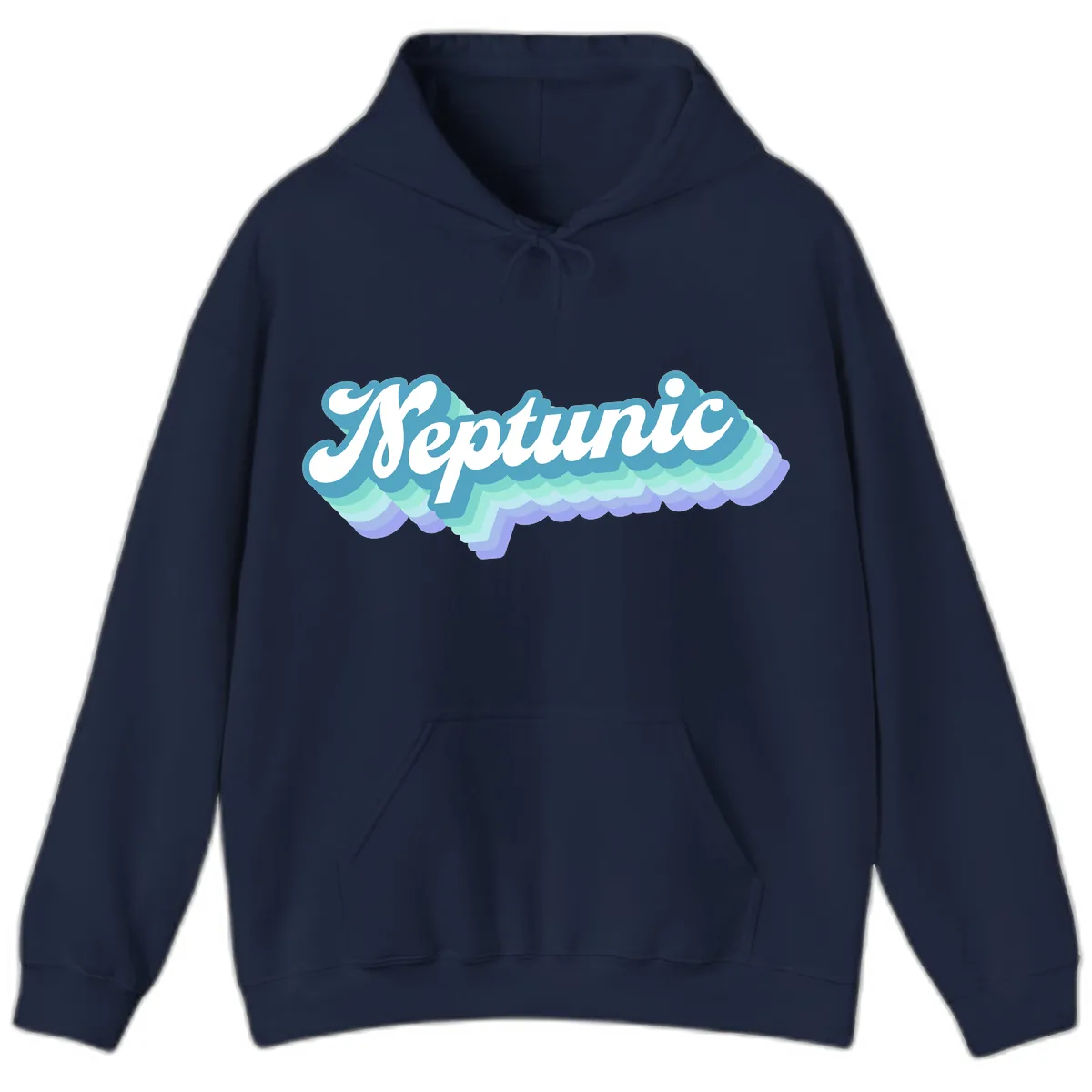 Neptune Cloud Typography Hoodie in Navy