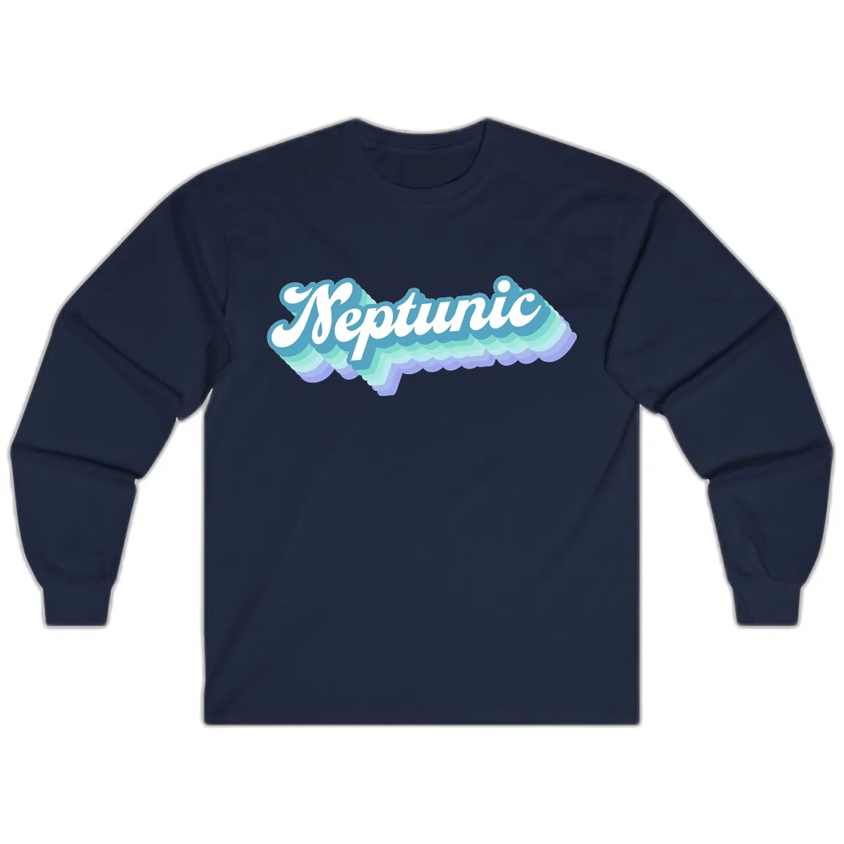 Neptune Cloud Typography Long Sleeve in Navy