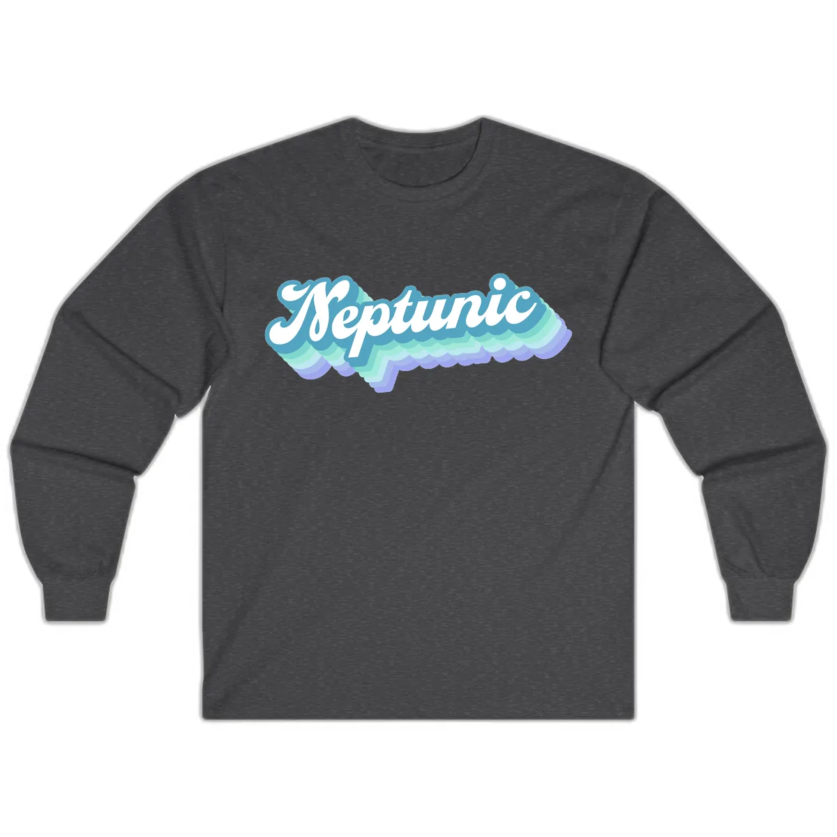 Neptune Cloud Typography Long Sleeve in Dark Heather