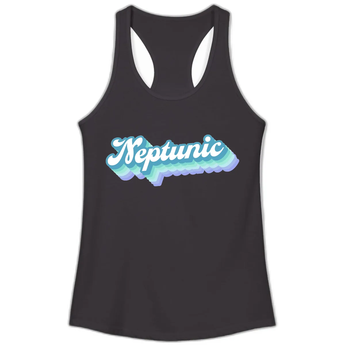 Neptune Cloud Typography Ladies Tank in Black