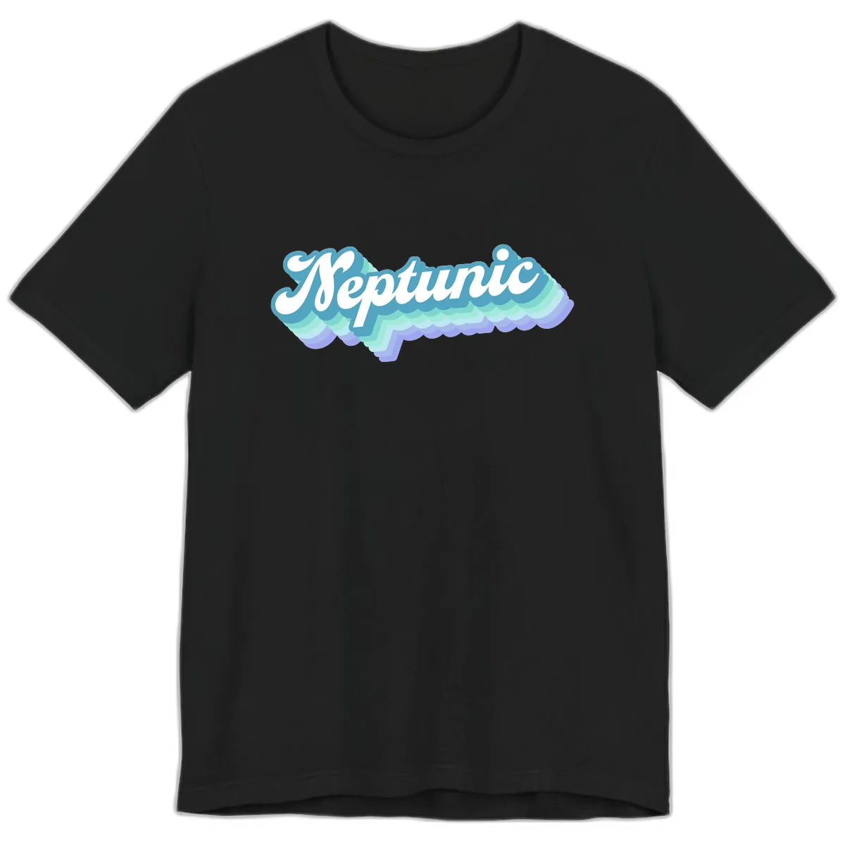 Neptune Cloud Typography Premium T-Shirt in Black