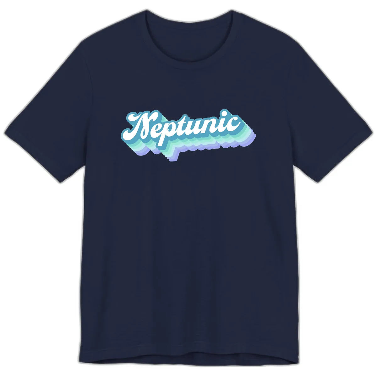 Neptune Cloud Typography Premium T-Shirt in Navy