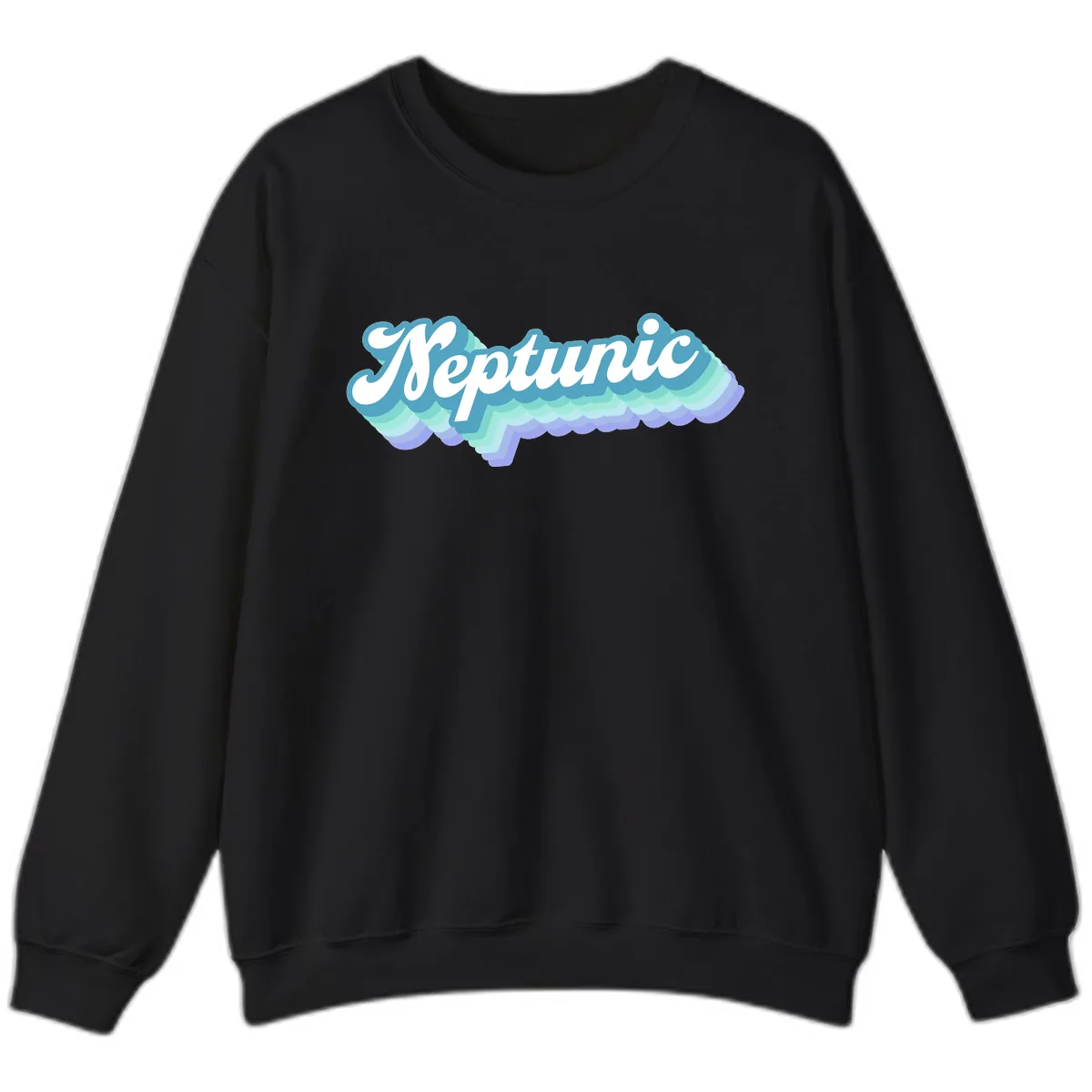 Neptune Cloud Typography Sweatshirt in Black