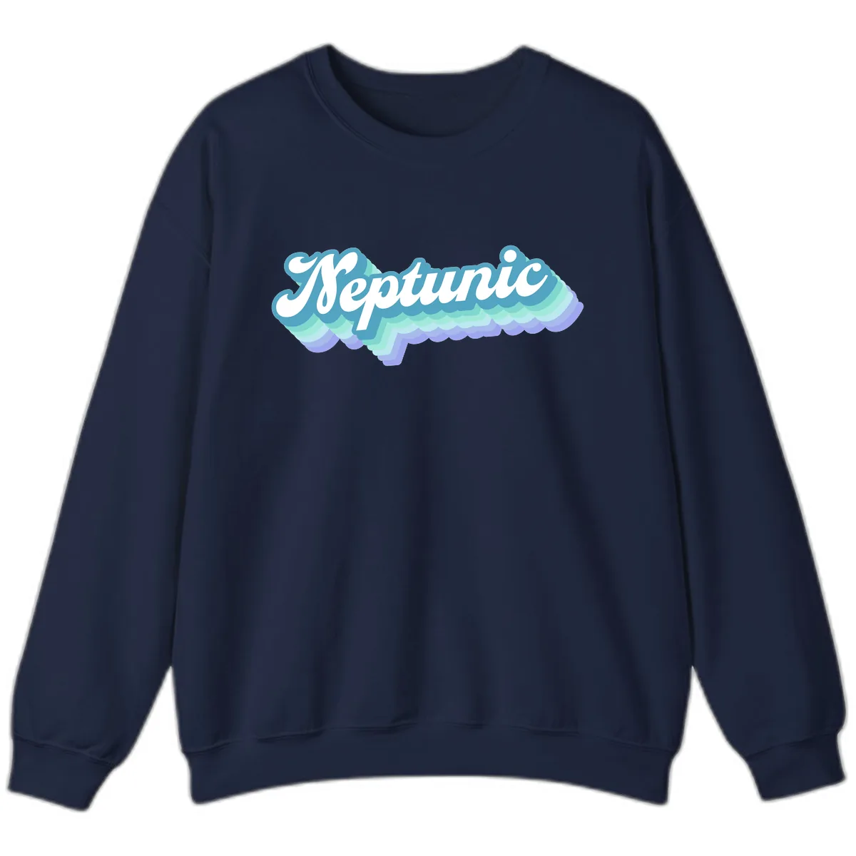 Neptune Cloud Typography Sweatshirt in Navy